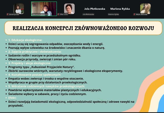 Повідомлення М. Рибки про реалізацію концепція сталого розвитку у польському ЗДО Сонечко